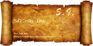 Sárdy Ida névjegykártya